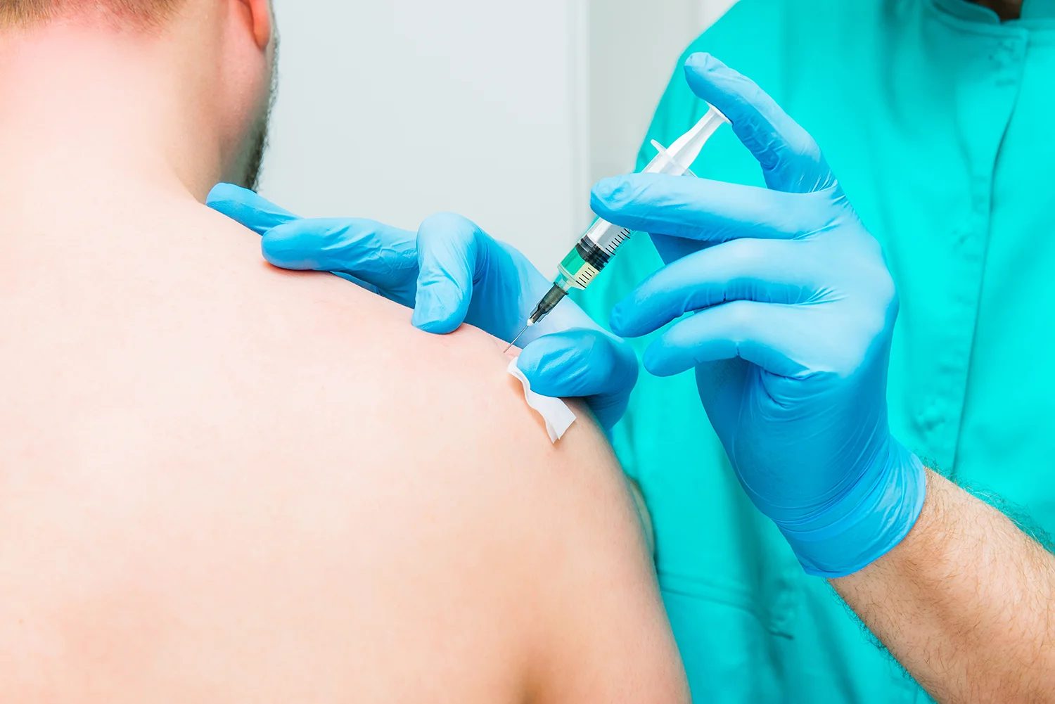vaccination in the upper arm by medical